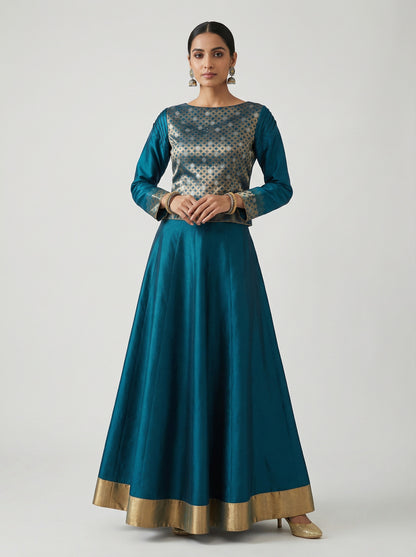 Semistitched Chanderi Ɓlouse