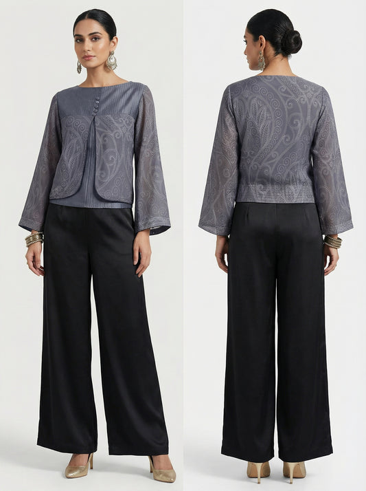 Semistitched Crepe silk Ɓlouse