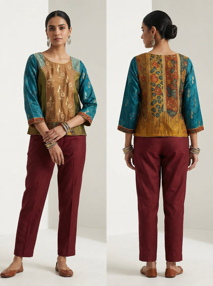 Stitched Chanderi Kalamkari Ɓlouse