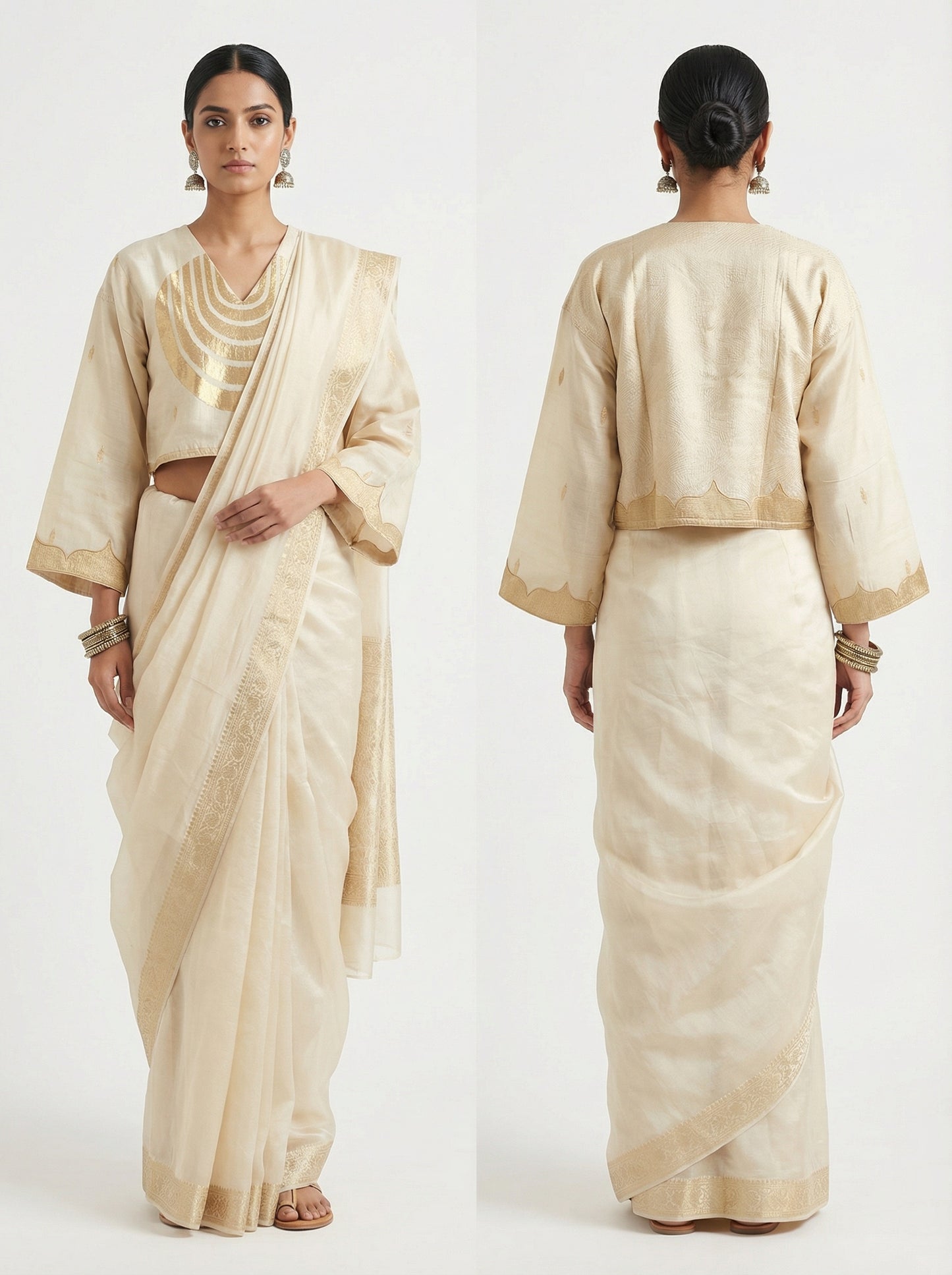 Semistitched Chanderi Ɓlouse