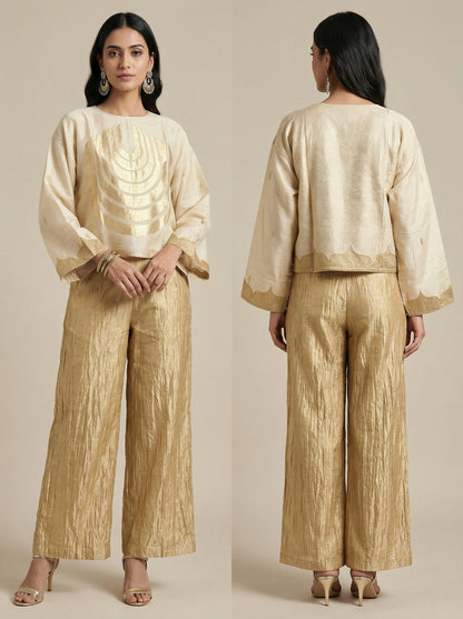 Semistitched Chanderi Ɓlouse