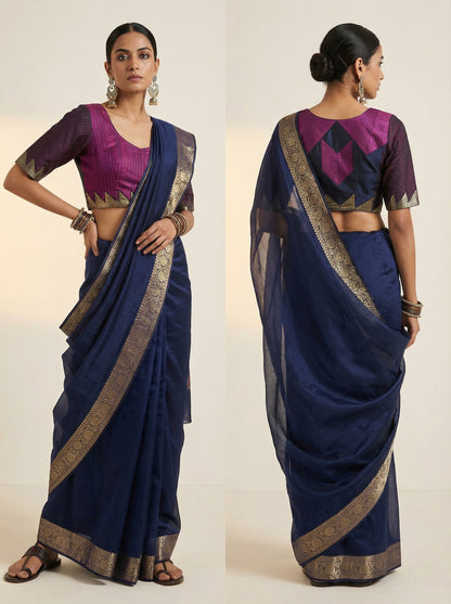 Semistitched Chanderi Ɓlouse