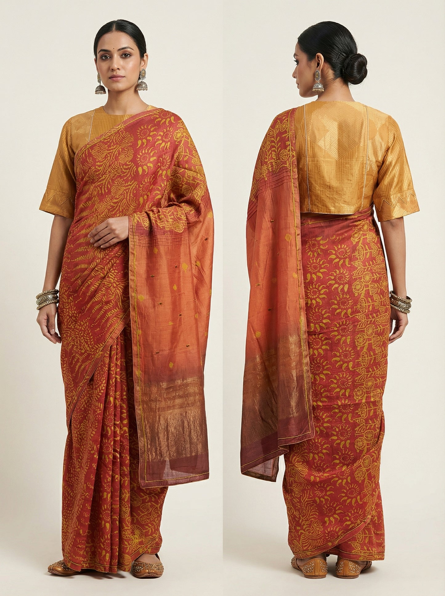 Formal Chanderi Block Printed Saree