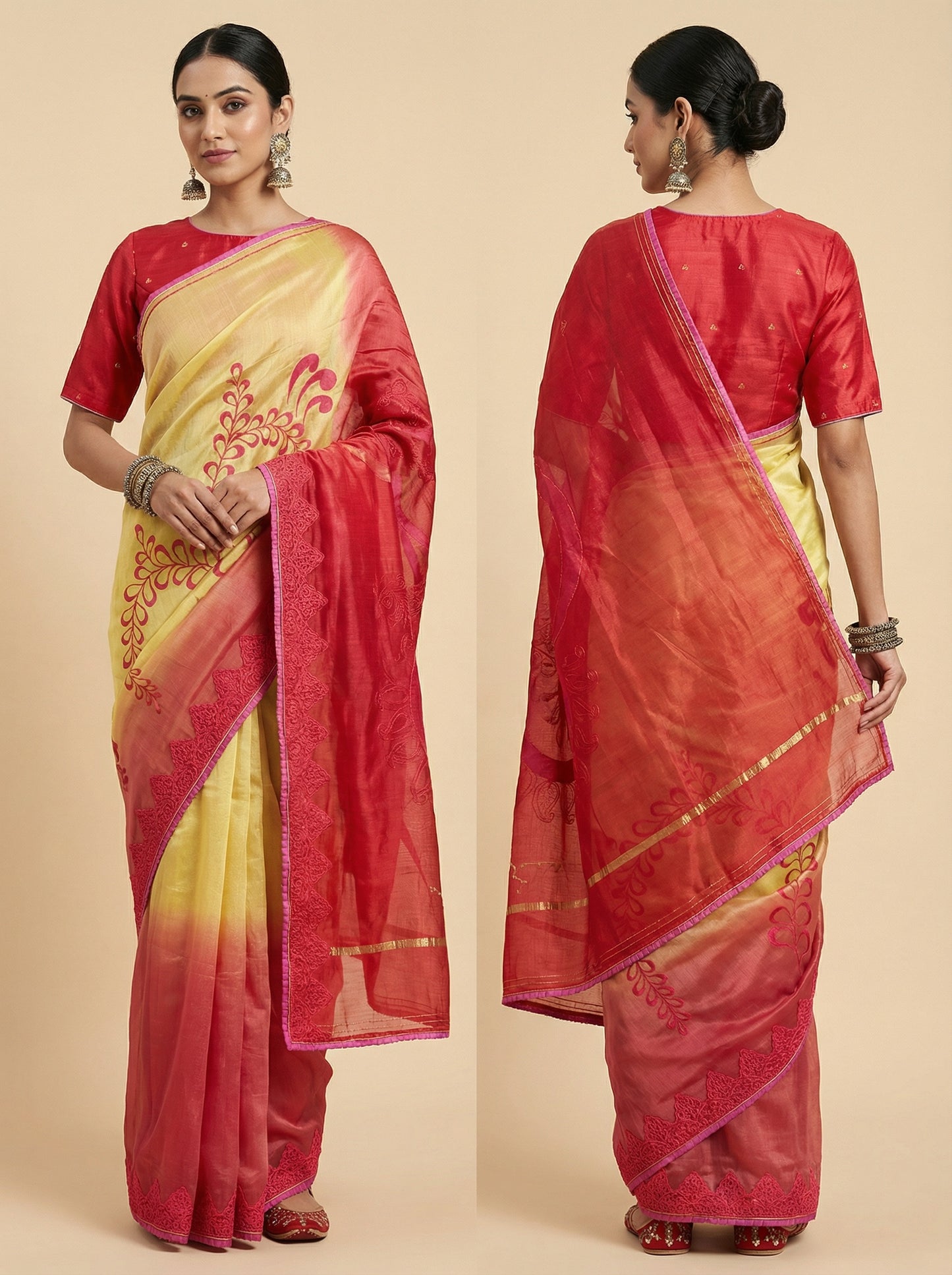 Formal Chanderi Hand Painted Saree