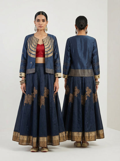 Semi stitched Formal Skirtset