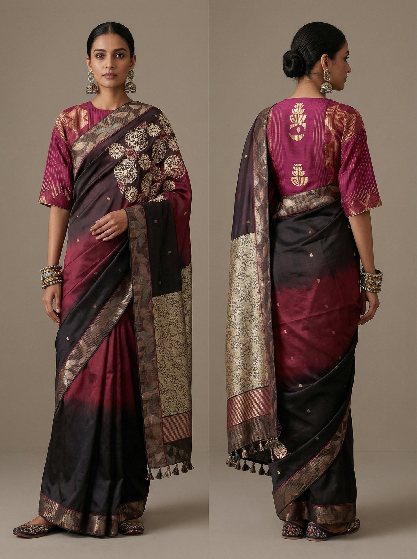Formal Chanderi Silk Zari Woven With Dabka Saree