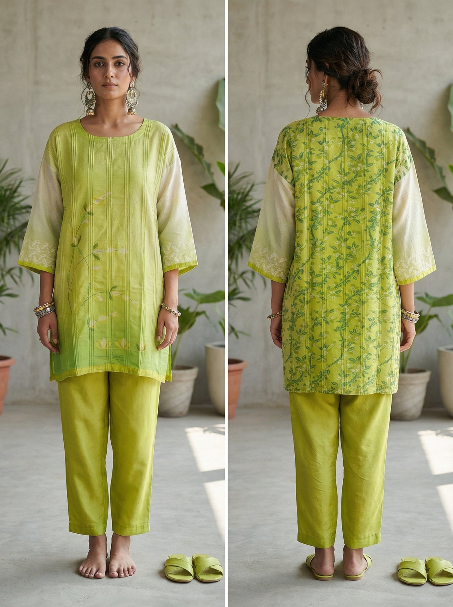 Semistitched Chanderi Digital Printed Short Tunic