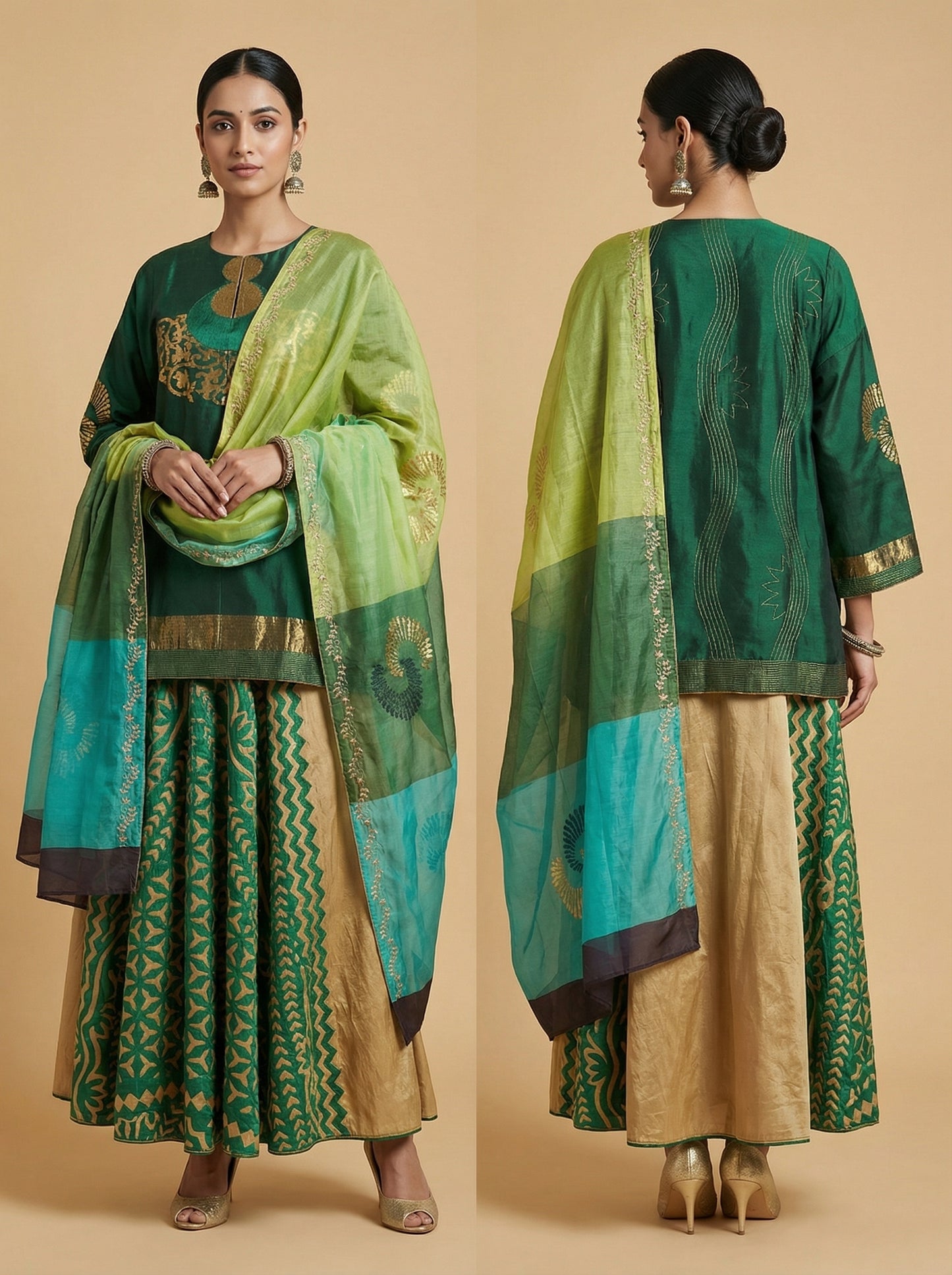 Semi stitched Formal Skirtset