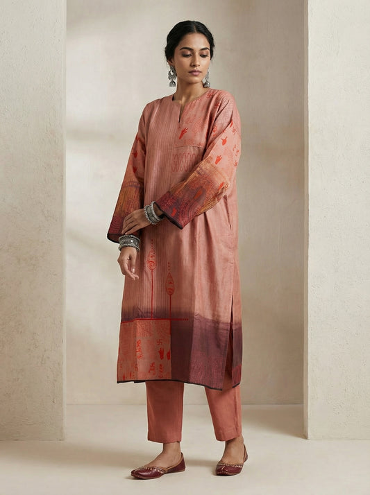Semi Stitched Casual Chanderi Kurta
