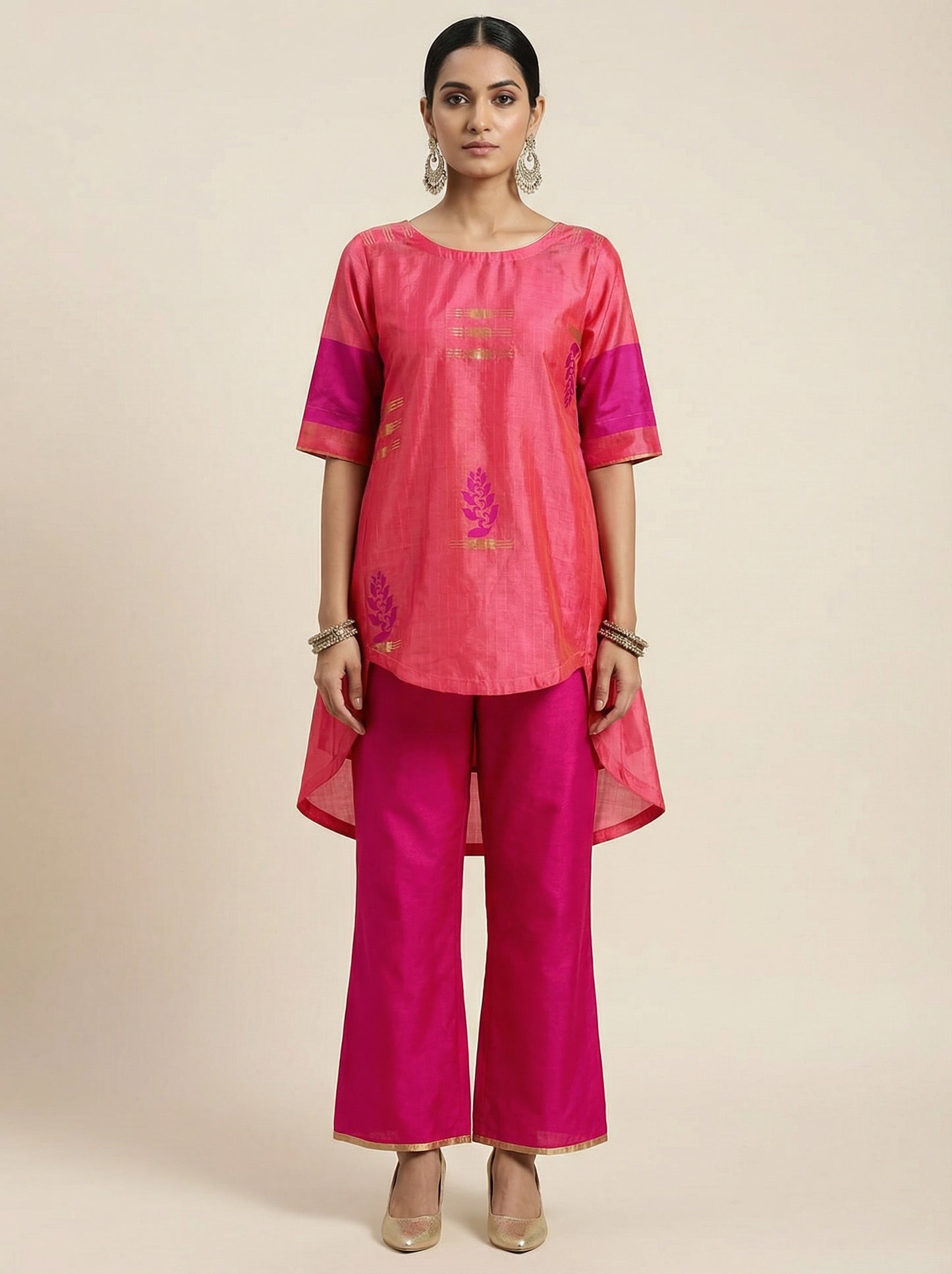 Indowestern chanderi formal top