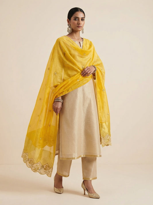 Formal Silk Embroiderd Dupatta