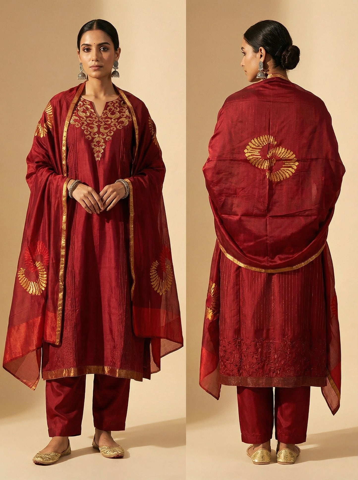 Semi Stitched Formal Chanderi Suitset