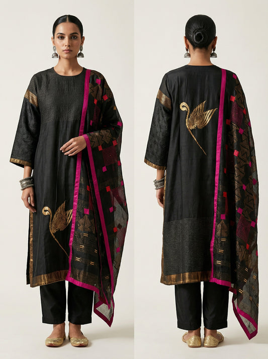 Semi Stitched Formal Chanderi Suitset