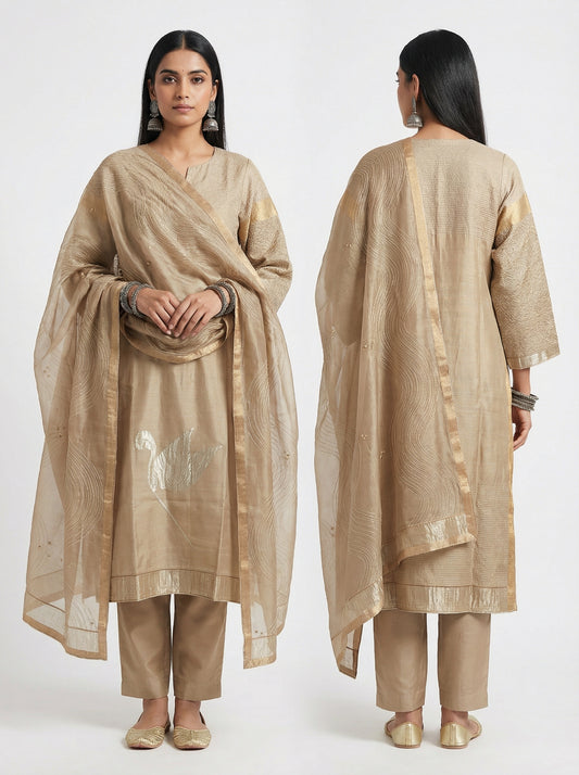 Semi Stitched Formal Chanderi Suitset