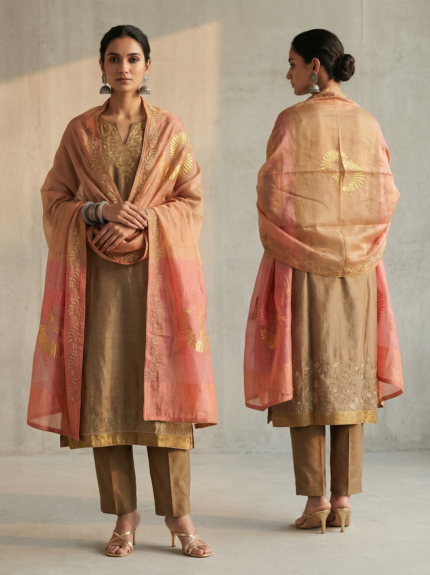 Semi Stitched Formal Chanderi Suitset