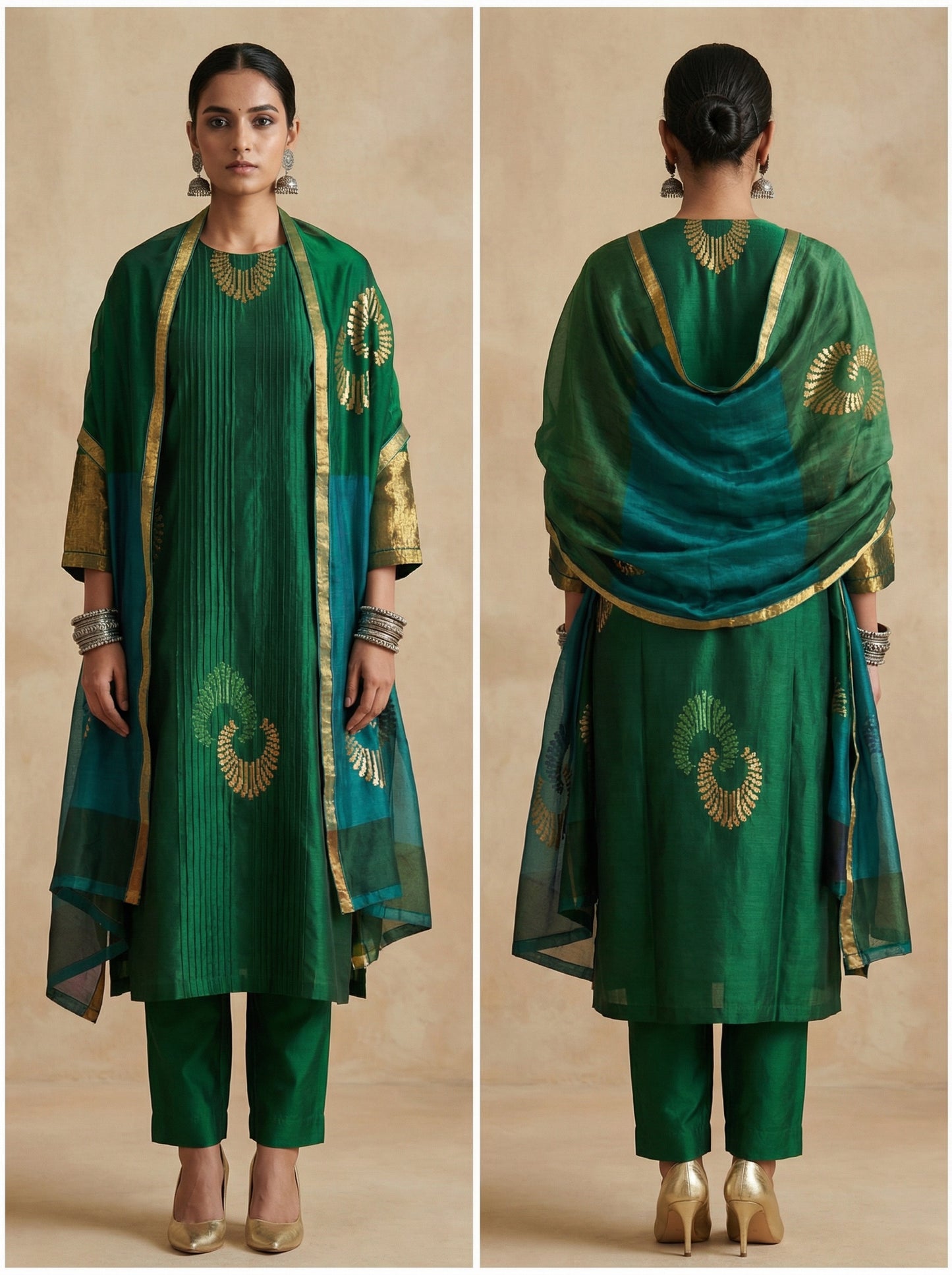 Semi Stitched Formal Chanderi Suitset