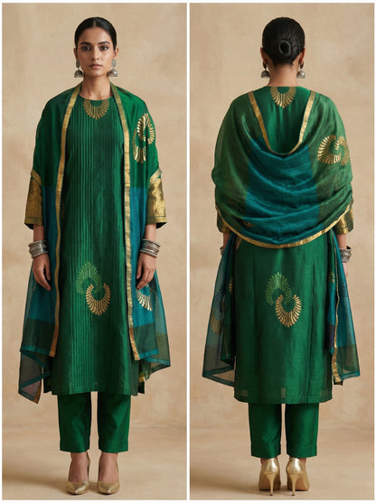Semi Stitched Formal Chanderi Suitset