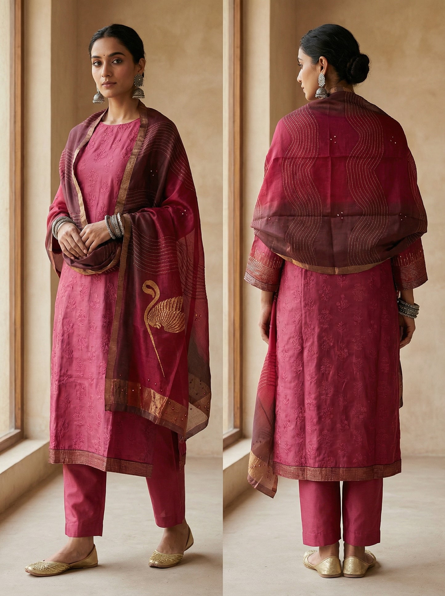 Semi Stitched Formal Chanderi Suitset