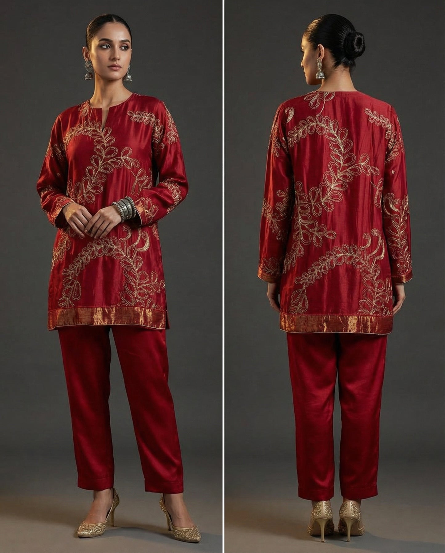 Semistitched  ambroiderd Short Tunic