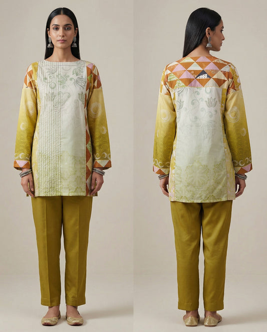 Semistitched Cotton Digital Printed Short Tunic