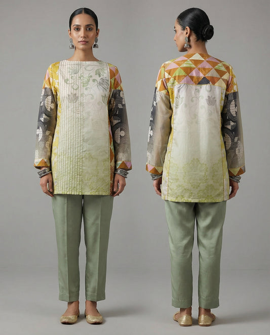 Semistitched Cotton Digital Printed Short Tunic