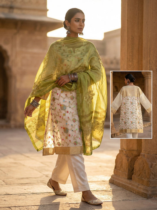 Semi Stitched Formal silk kota Kurta VISHAL KAPUR