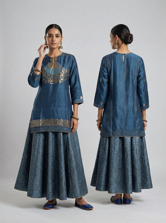 Semi stitched Formal Skirtset