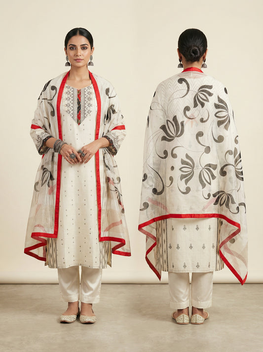 Semi Stitched Formal Jaamdani Suitset