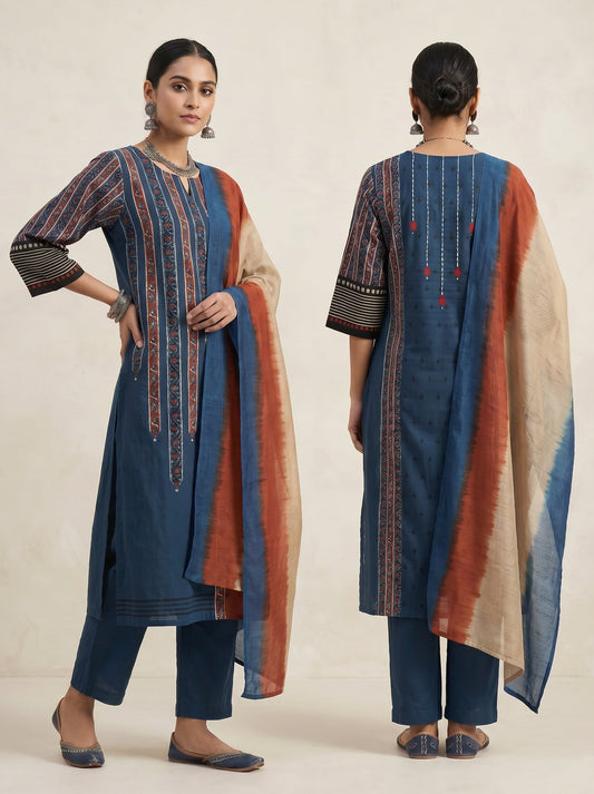 Semi Stitched Cotton Smart Casual Kurta VISHAL KAPUR