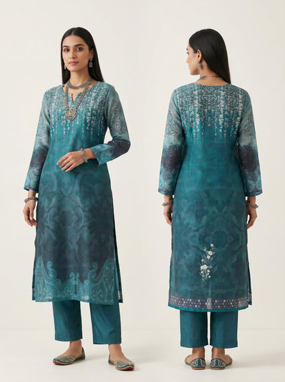 Semi Stitched Chanderi Casual kurta
