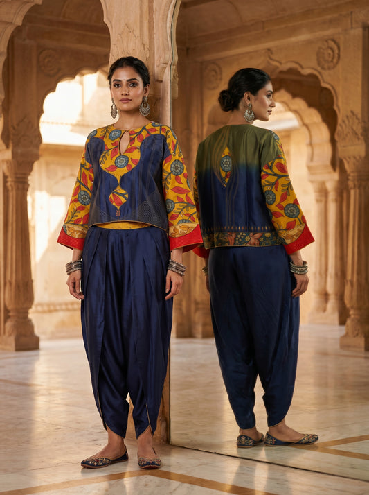 Semi Stitched Chanderi Kalamkari Blouse