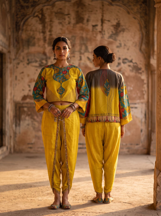 Semi Stitched Chanderi Kalamkari Ɓlouse VISHAL KAPUR STUDIO